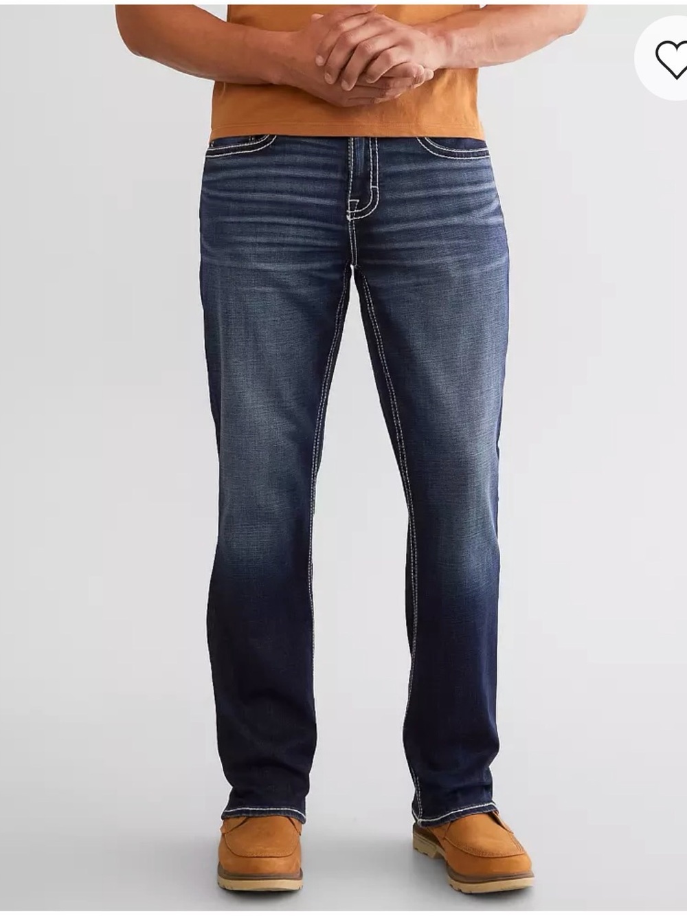 BKE Men's Bootcut Jeans in Dark Indigo with Contrast Stitching